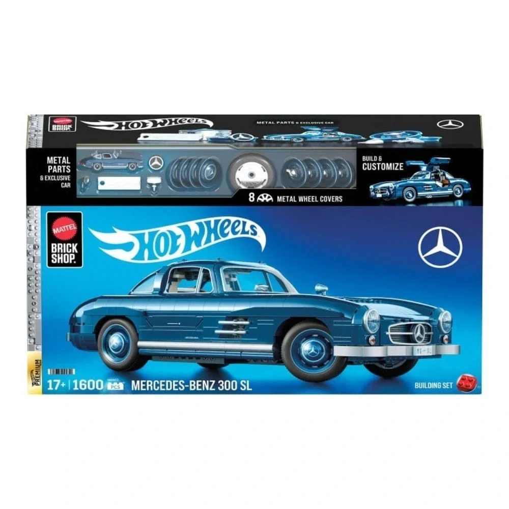Mattel Brick Shop Hot Wheels Mercedes-Benz 300 SL Building Set 1600pcs | SEALED